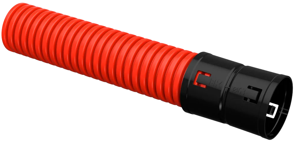 ELASTA Труба гофрированная двустенная ПНД гибкая d=63мм с зондом красная (50м) IEK
