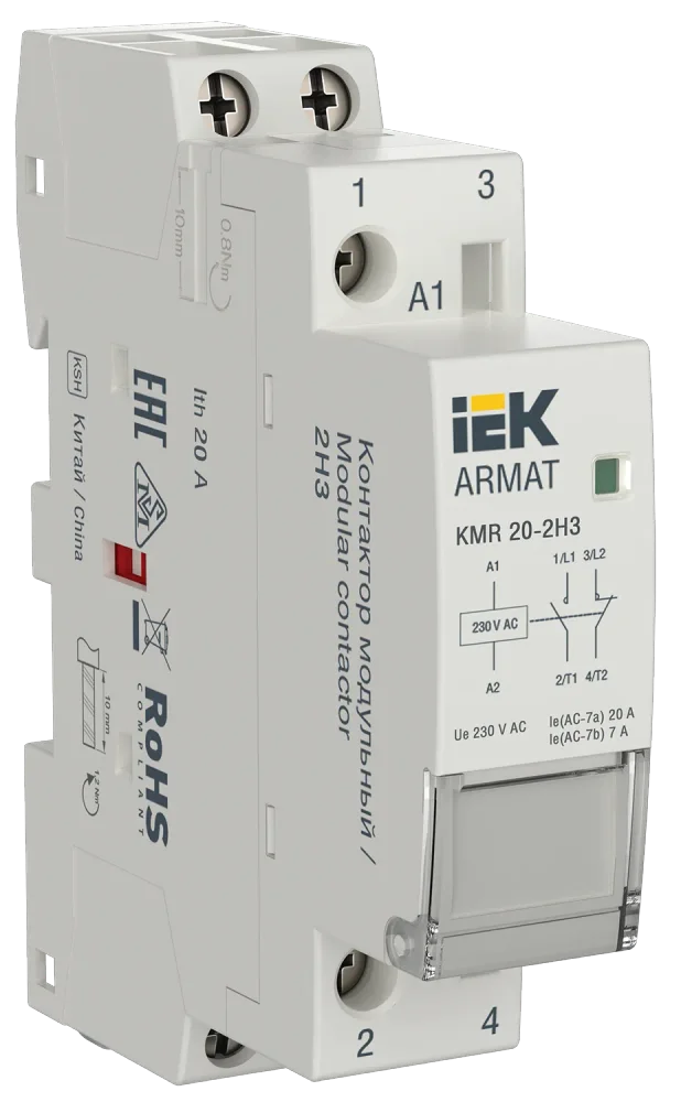 ARMAT Контактор модульный KMR 20А 230В AC 2НЗ IEK