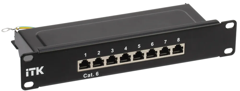 ITK 1U патч-панель кат.6 STP 8 портов 10" (Dual IDC)