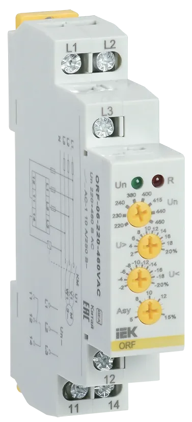 Реле контроля фаз ORF-06 трехфазное 220-460В AC IEK