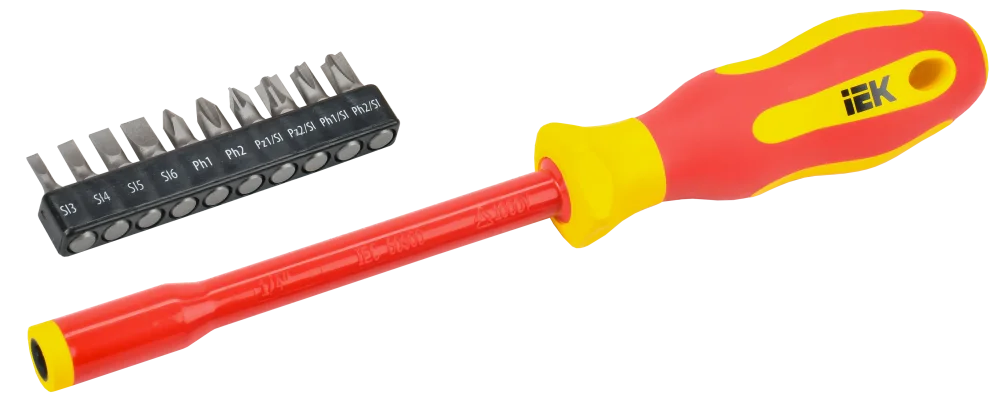 ARMATOOL Отвертка диэлектрическая с набором бит Т2 11шт IEK