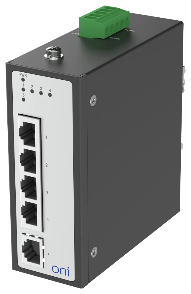 Коммутатор промышленный неуправляемый ISU-430 Ethernet 5 портов 10/100BaseT разъем RJ45 24В AC/12/24/48В DC с резервированием ONI