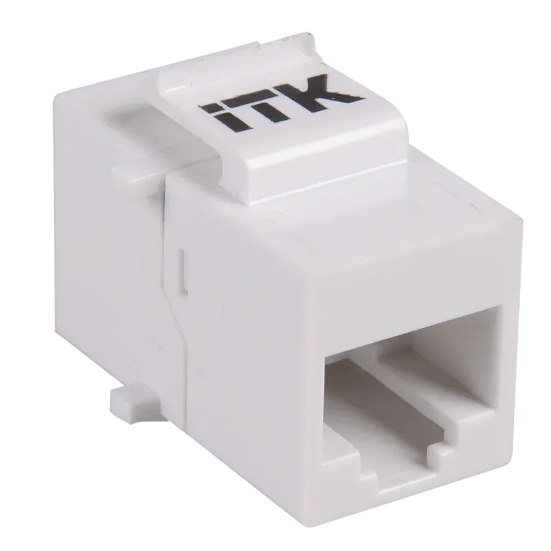 ITK Проходной адаптер кат.5E UTP RJ45-RJ45 (8P8C) тип Keystone Jack белый