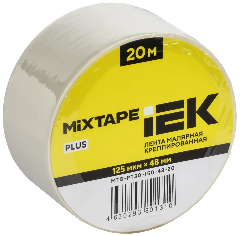 MIXTAPE PLUS Лента малярная крепированная 125мкм 48ммх20м IEK