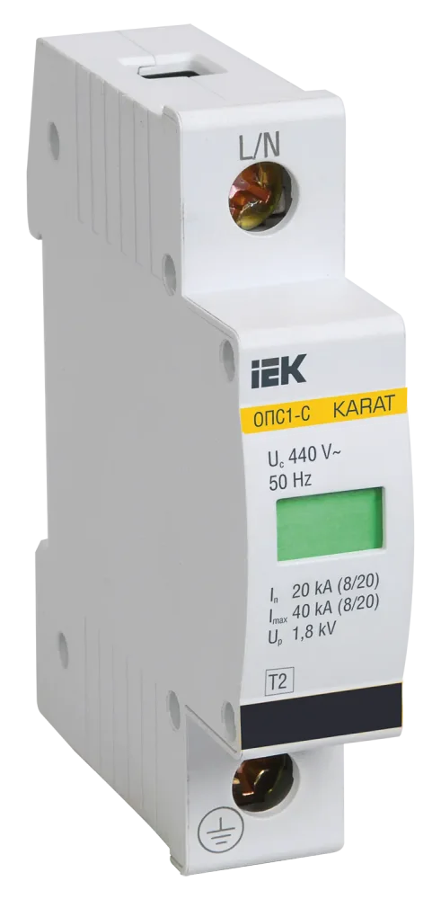 KARAT Ограничитель импульсного перенапряжения ОПС1-C 1P In=20кА Un=400В Im=40кА IEK