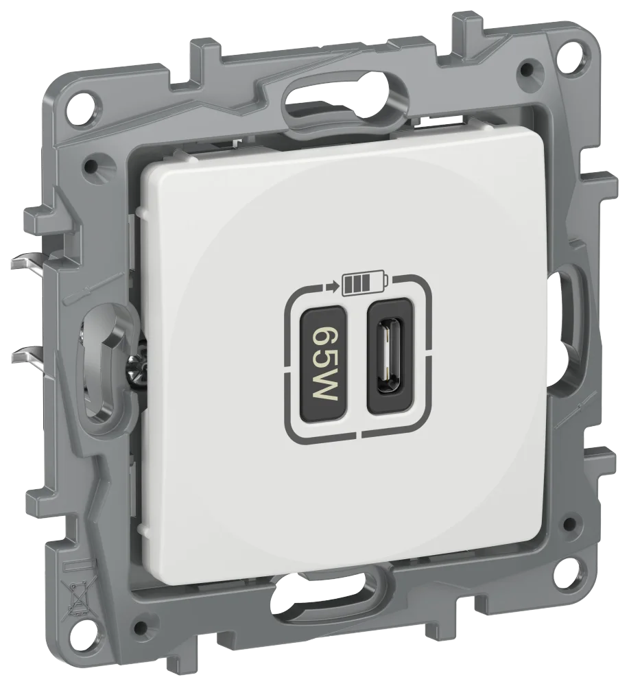 IEKETIKA Розетка USB C 65Вт 6710441 молочный IEK