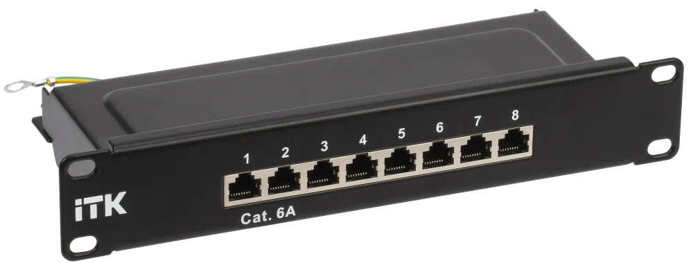 ITK 1U патч-панель кат.6A STP 8 портов 10" (Dual IDC)