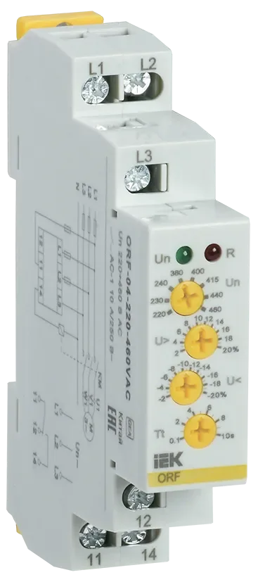 Реле контроля фаз ORF-04 трехфазное 220-460В AC IEK