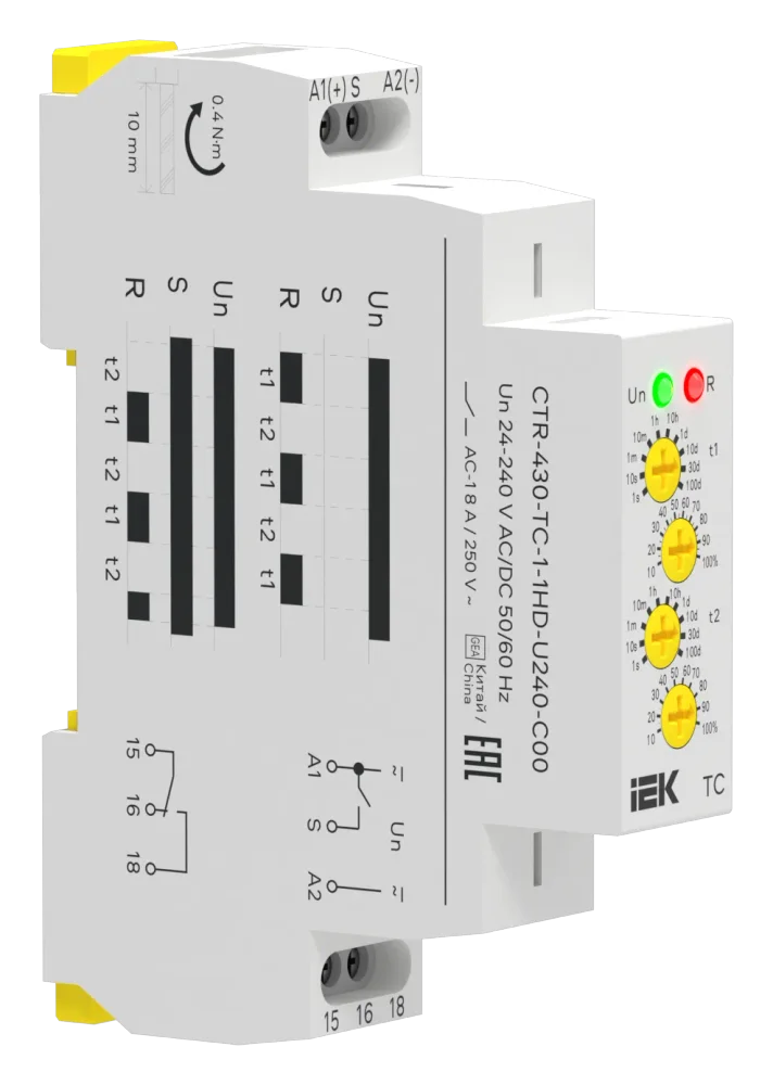 Реле циклическое TC 1 контакт 24-240В AC/DC IEK